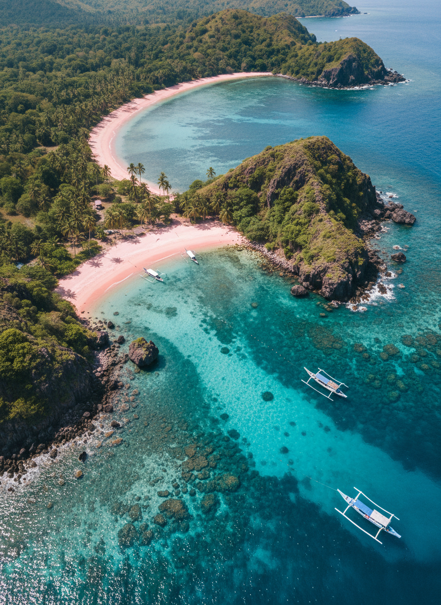 Pink Beach - Pantai berpasir merah muda yang langka